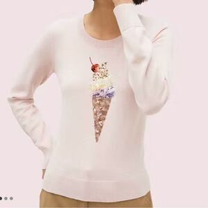 Kate Spade Embellished Ice Cream Sweater M